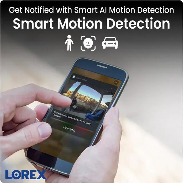 Alt view image 7 of 7 - Lorex Fusion 4K PoE Outdoor/Indoor Smart Home Security Camera System, 4TB NVR, White  3 Dome IP Cameras, 16 Channel (Wired & Fusion WiFi) Surveillance, Color Night Vision, Smart Motion Detection