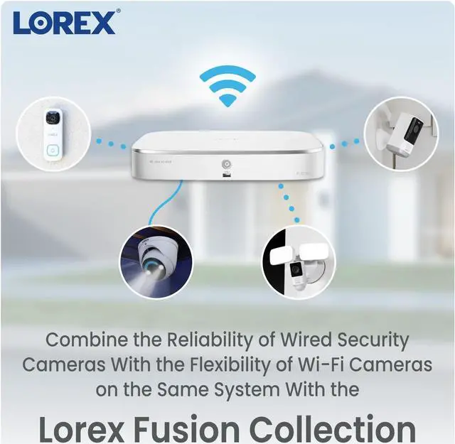 Alt view image 3 of 7 - Lorex Fusion 4K PoE Outdoor/Indoor Smart Home Security Camera System, 4TB NVR, White  3 Dome IP Cameras, 16 Channel (Wired & Fusion WiFi) Surveillance, Color Night Vision, Smart Motion Detection