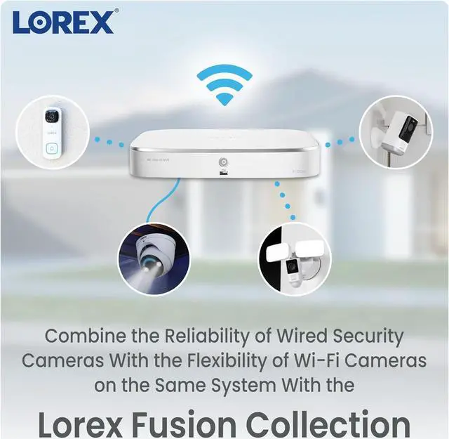 Alt view image 4 of 7 - Lorex Fusion 4K PoE Outdoor/Indoor Smart Home Security Camera System, 2TB NVR, Black  3 Bullet IP Cameras, 16 Channel (Wired & WiFi Fusion) Surveillance, Human/Vehicle Detection, Color Night Vision