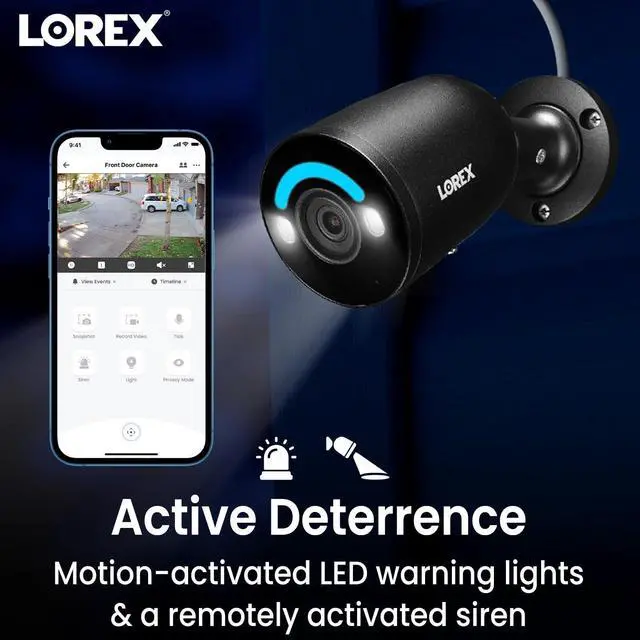 Alt view image 6 of 7 - Lorex 16-Channel (8 Wired & 8 Fusion WiFi) 4K 2TB Security Camera NVR IP Recorder, Black - 3 Bullet Smart Security Lighting 1P67 Weatherproof LED Cameras, Smart Motion Detection, Color Night Vision