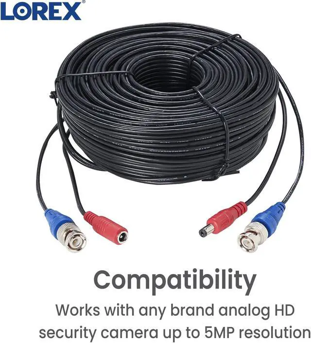 Alt view image 18 of 20 - Lorex 100 ft Premium 4K RG59/Power Accessory Cable