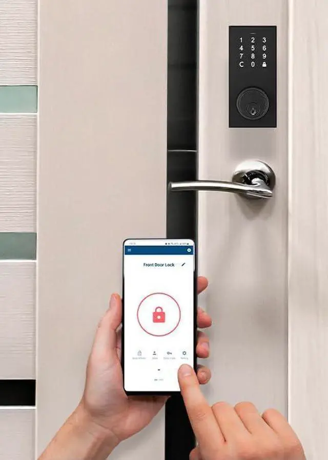 Alt view image 4 of 7 - Keyless Entry Bluetooth Smart Door Lock with Electronic Backlit Keypad - Deadbolt for Front Door with 2 Keys, Remote App, Auto Lock and Unlock, Weather-Resistant, Programmable Codes (Gift box)