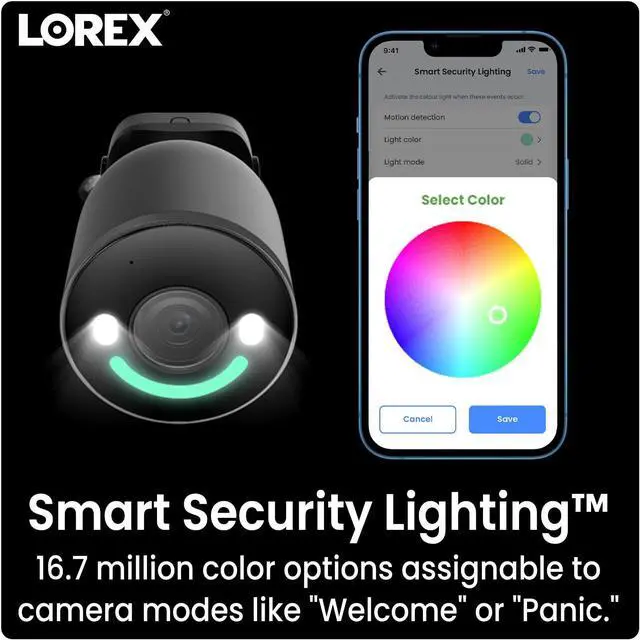 Alt view image 4 of 7 - Lorex 4K Spotlight Indoor/Outdoor Wi-Fi 6 Security Camera with Smart Security Lighting, Person, Vehicle, Animal and Package Detection, 2-Way Talk, Quick Response, Lorex Fusion