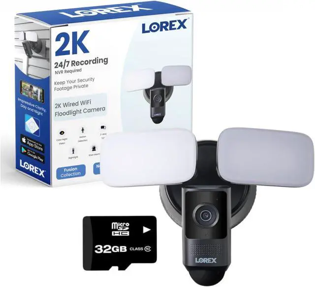Alt view image 8 of 13 - Lorex W452ASDBE 1440p Wired Floodlight Indoor/Outdoor Security Camera