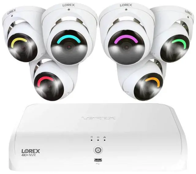 Alt view image 2 of 7 - Lorex 4K+ 12MP 16 Camera Capable (8 Wired + 8 Fusion Wi-Fi ) 2TB Wired NVR System with H30 IP Dome Cameras