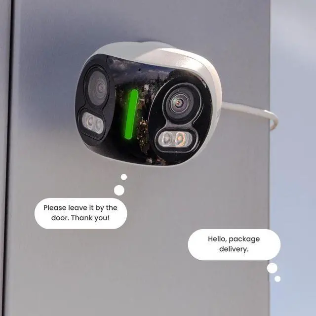 Alt view image 6 of 6 - Lorex 4K 8MP IP Wired Dual-Lens Add-On Outdoor Security Camera - Smart Security Lighting, Smart Motion Detection, 180° Panoramic View, Auto Framing, Color Night Vision, 2-Way Talk, REQUIRES RECORDER