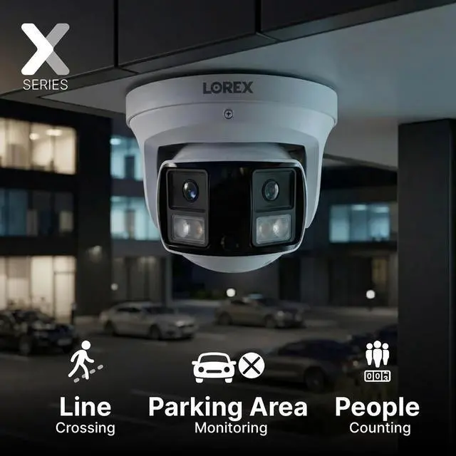 Alt view image 2 of 5 - Lorex Connect X3 4K Dual-Lens Turret Camera with 190 Panoramic Coverage