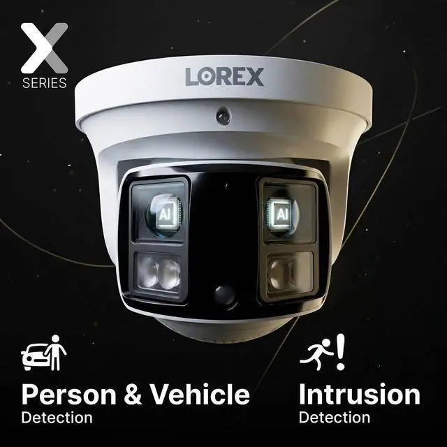 Alt view image 3 of 5 - Lorex Connect X3 4K Dual-Lens Turret Camera with 190 Panoramic Coverage