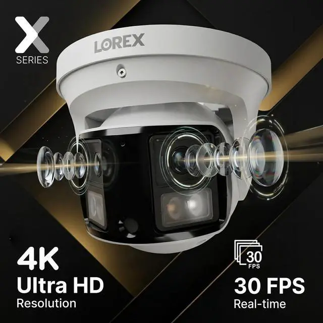 Alt view image 5 of 5 - Lorex Connect X3 4K Dual-Lens Turret Camera with 190 Panoramic Coverage