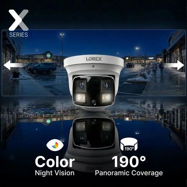 Alt view image 4 of 5 - Lorex Connect X3 4K Dual-Lens Turret Camera with 190 Panoramic Coverage