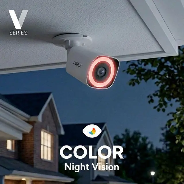 Alt view image 5 of 6 - Lorex Connect V5 4K PoE Bullet Cameras with Color Smart Security Lighting - White/Black
