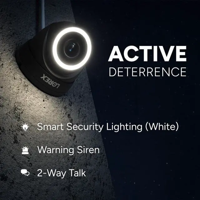 Alt view image 2 of 6 - Lorex Connect V3 4K Wired PoE Turret Camera with Smart Security Lighting - White/Black