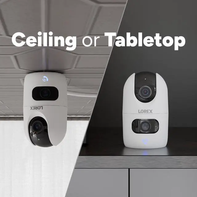 Alt view image 4 of 5 - Lorex Connect 2K Dual-Lens Indoor Pan-Tilt Wi-Fi Camera