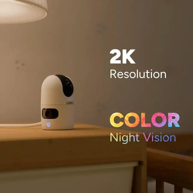 Alt view image 5 of 5 - Lorex Connect 2K Dual-Lens Indoor Pan-Tilt Wi-Fi Camera