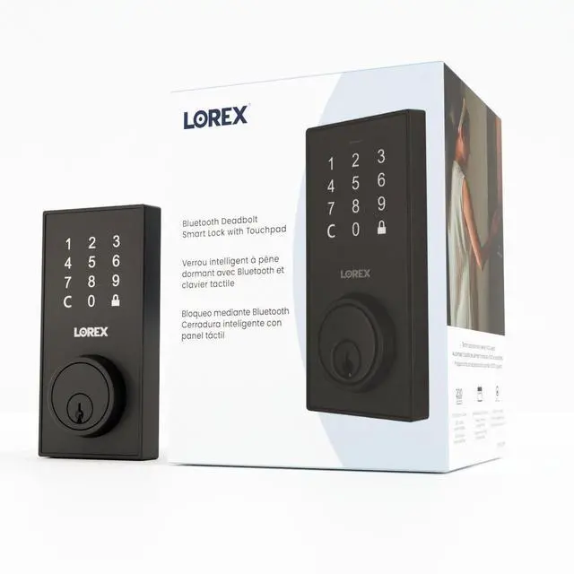 Alt view image 2 of 6 - Lorex Bluetooth Deadbolt Smart Lock with Touchpad