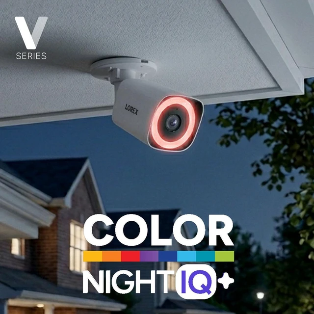 Alt view image 2 of 6 - Lorex Connect V7 4K PoE Bullet Camera with Color Night IQ+ - White/Black