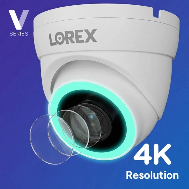 Alt view image 3 of 5 - Lorex Connect V7 4K PoE Turret Camera with Color Night IQ+ - White/Black