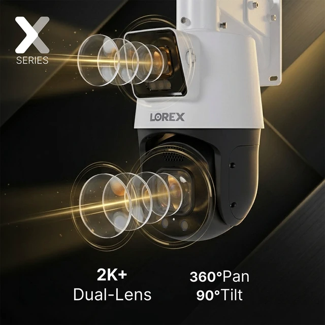Alt view image 2 of 6 - Lorex Connect X Series 2K+ Dual-Lens PTZ Camera with 30 Optical Zoom