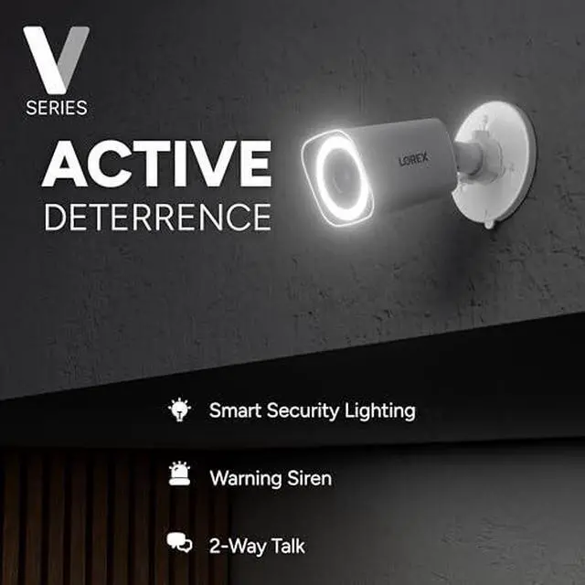 Alt view image 7 of 7 - Lorex Connect (New App) | V5 4K Add-On IP PoE Bullet Camera to V-Series NVR | White | Cables Not Included | AI Detections | Color Night Vision | Smart Security Lighting | Siren | 2-Way Talk | IP67