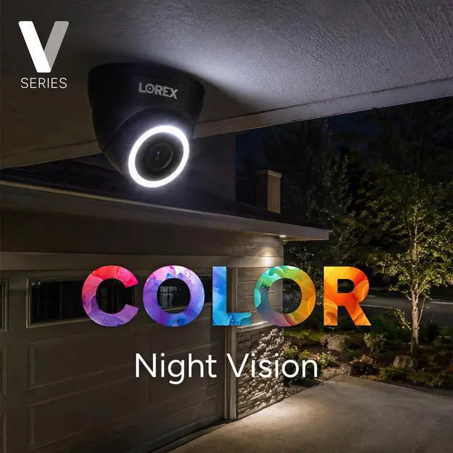 Alt view image 4 of 7 - Lorex Connect (New App) | V3 4K Add-On IP PoE Dome Camera to V-Series NVR | Black | Cables Not Included | AI Detections | Color Night Vision | Deterrence Lights & Siren | 2-Way Talk | IP67 Rating
