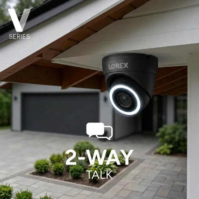 Alt view image 5 of 7 - Lorex Connect (New App) | V3 4K Add-On IP PoE Dome Camera to V-Series NVR | Black | Cables Not Included | AI Detections | Color Night Vision | Deterrence Lights & Siren | 2-Way Talk | IP67 Rating