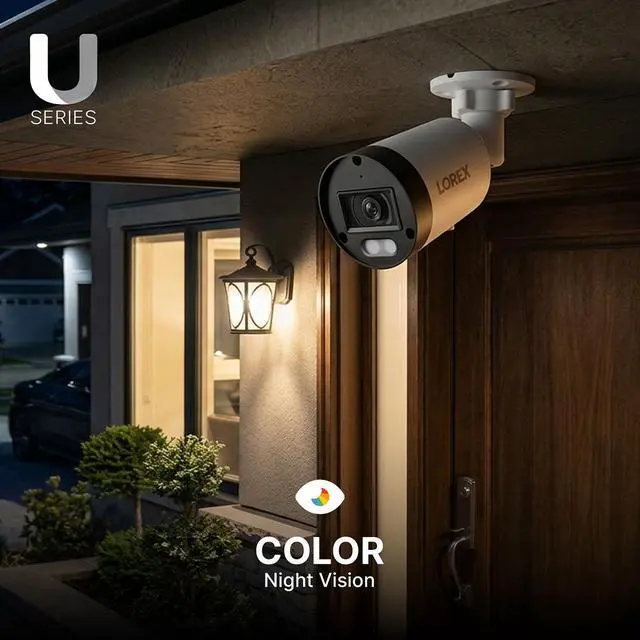 Alt view image 6 of 7 - Lorex Connect (New App) | U-Series | 8Ch 4K NVR System | 3 Bullet Cameras | 2K+ PoE Cameras | No Cables | 2TB HDD | Listen-In Audio| Lights Deterrence| Color Night Vision | Smart AI Detections | IP67