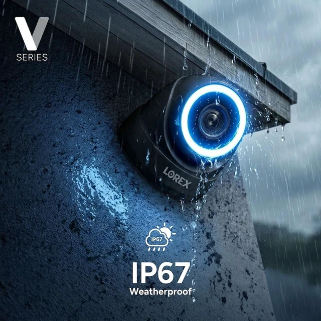 Alt view image 5 of 7 - Lorex Connect V7 4K PoE Turret Camera with Color Night IQ+ - White/Black