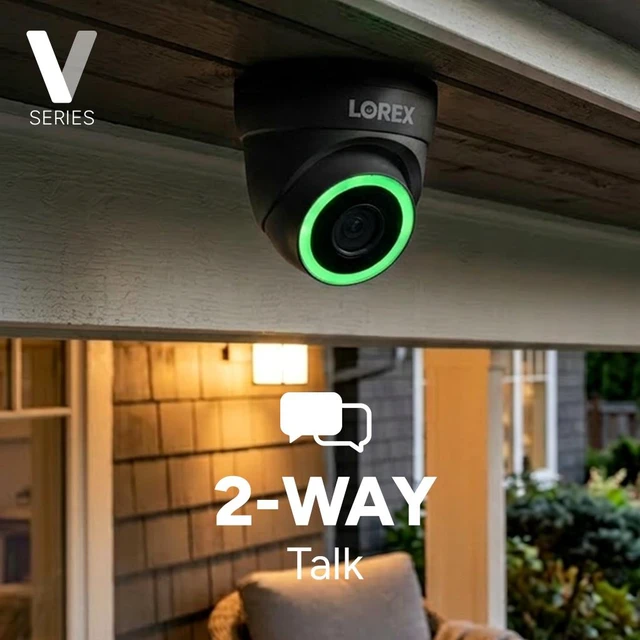Alt view image 7 of 7 - Lorex Connect V7 4K PoE Turret Camera with Color Night IQ+ - White/Black