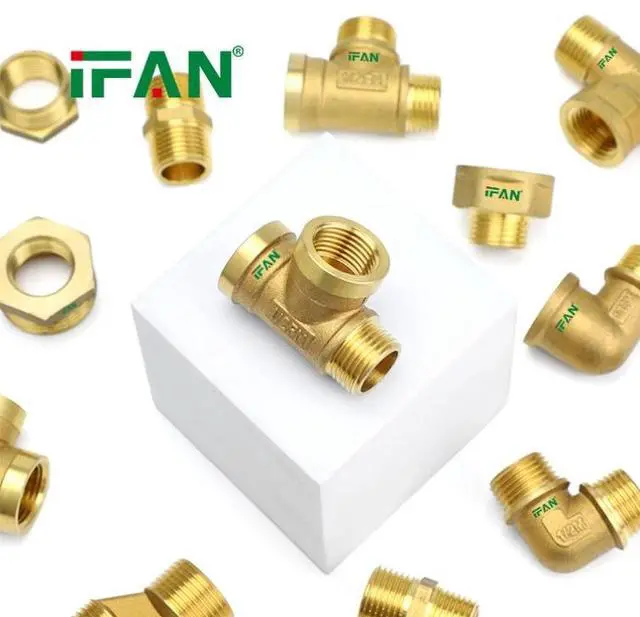 Main image of IFAN Plumbing Brass Fitting Threaded Equal Reducing Brass Pipe Fitting Elbow Tee Water Fitting
