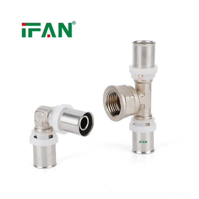 Alt view image 2 of 6 - IFAN Professional Service Brass Press Fitting Multilayer Male Female Elbow Tee Straight for PEX Pipe Connection