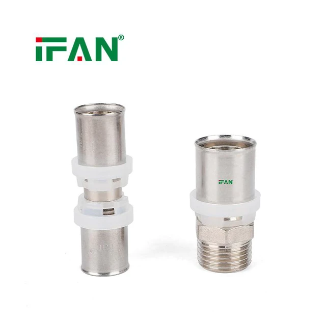 Alt view image 4 of 6 - IFAN Professional Service Brass Press Fitting Multilayer Male Female Elbow Tee Straight for PEX Pipe Connection
