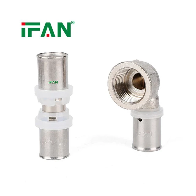 Alt view image 3 of 6 - IFAN Professional Service Brass Press Fitting Multilayer Male Female Elbow Tee Straight for PEX Pipe Connection