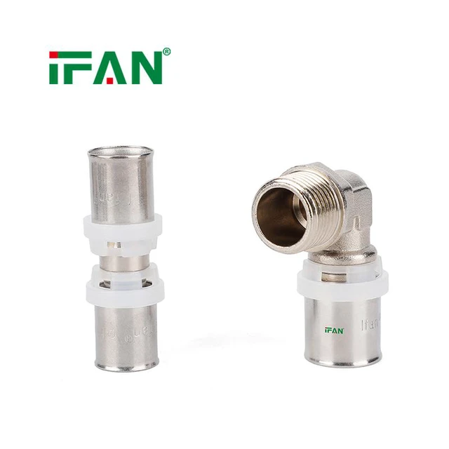 Alt view image 5 of 6 - IFAN Professional Service Brass Press Fitting Multilayer Male Female Elbow Tee Straight for PEX Pipe Connection