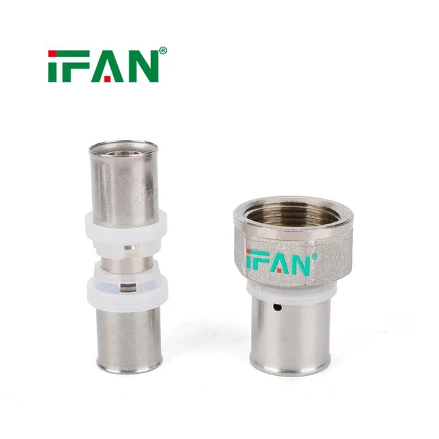 Alt view image 6 of 6 - IFAN Professional Service Brass Press Fitting Multilayer Male Female Elbow Tee Straight for PEX Pipe Connection