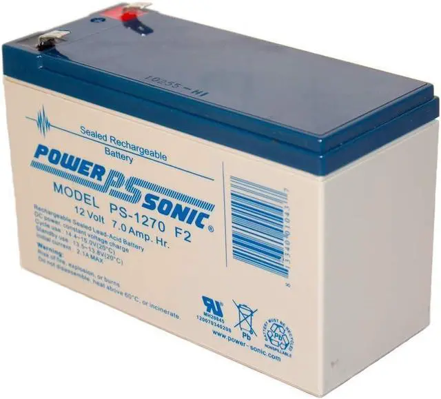 Alt view image 4 of 4 - Power Sonic PS1270F2 12 Volt 7ah Sealed Lead Acid Battery F2 Terminal