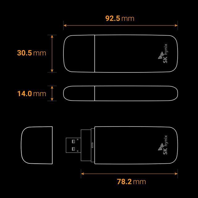 Alt view image 6 of 6 - SK hynix Tube T31 1TB Stick Type SSD with DRAM | up to 1000MB/s | 10 Gbps | USB-A 3.2 Gen2 | External Solid State Flash Drive Compatible with PS4, PS5, Xbox, Window PC & Mac