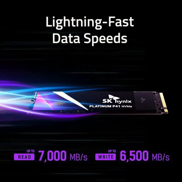 Alt view image 2 of 12 - SK hynix Platinum P41 M2 SSD 500GB, M.2 2280 NVME PCIe Gen4.0 Internal SSD l Up to 7,000MB/S l with 176-Layer NAND Flash