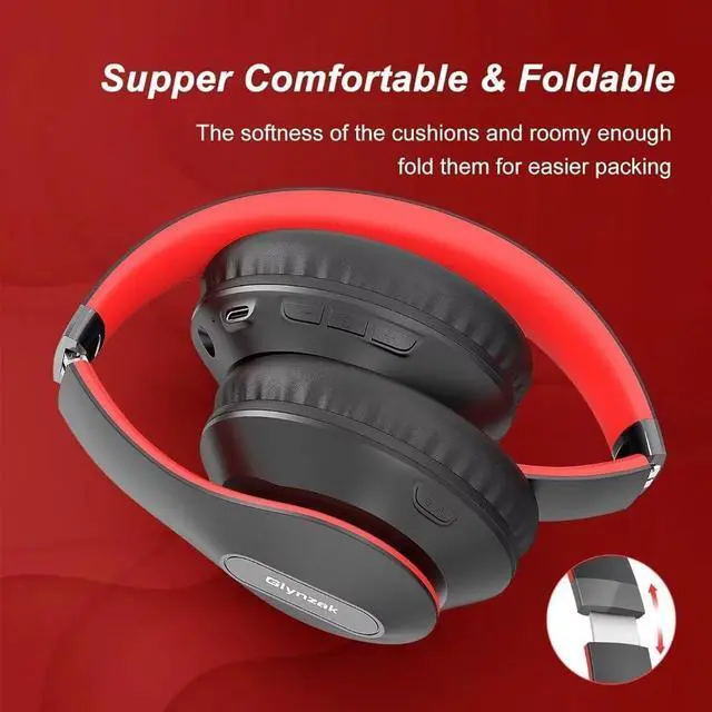 Alt view image 5 of 7 - Wireless Bluetooth Headphones Over Ear 65H Playtime HiFi Stereo Headset with Microphone and 6EQ Modes Foldable Bluetooth V5.3 Headphones for Travel Smartphone Computer Laptop