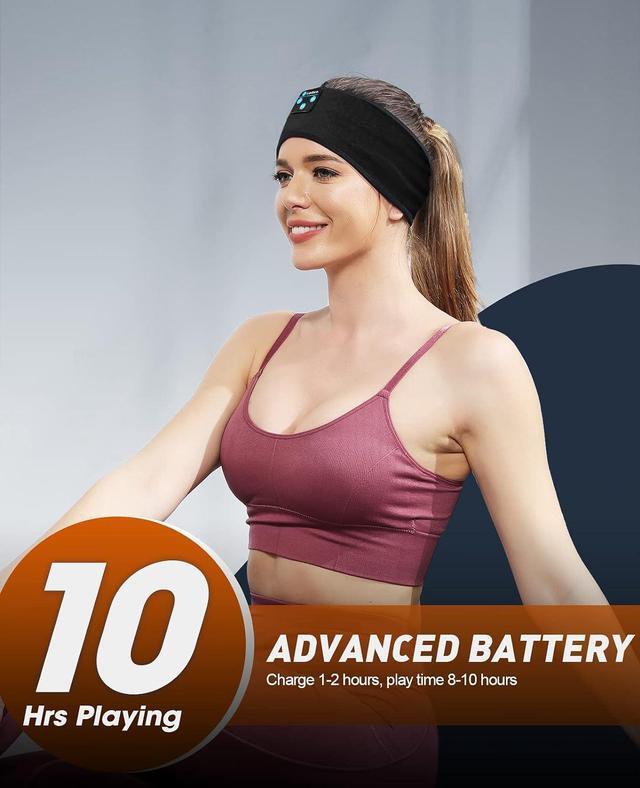 Alt view image 5 of 7 - Sleep Headphones - Headband Headphones - Bluetooth Headband Sleep Headphones for Side Sleeper, Elastic Music Sleeping Band Cozy ASMR Wireless Eye Mask Tech Gadgets Gifts for Women Men