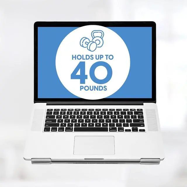 Alt view image 3 of 6 - DuraClear Acrylic Laptop Stand for Desk - Ergonomic 2.5" Elevation Acrylic Computer Riser - Laptop Stand Acrylic Accessory for up to 21" Laptops