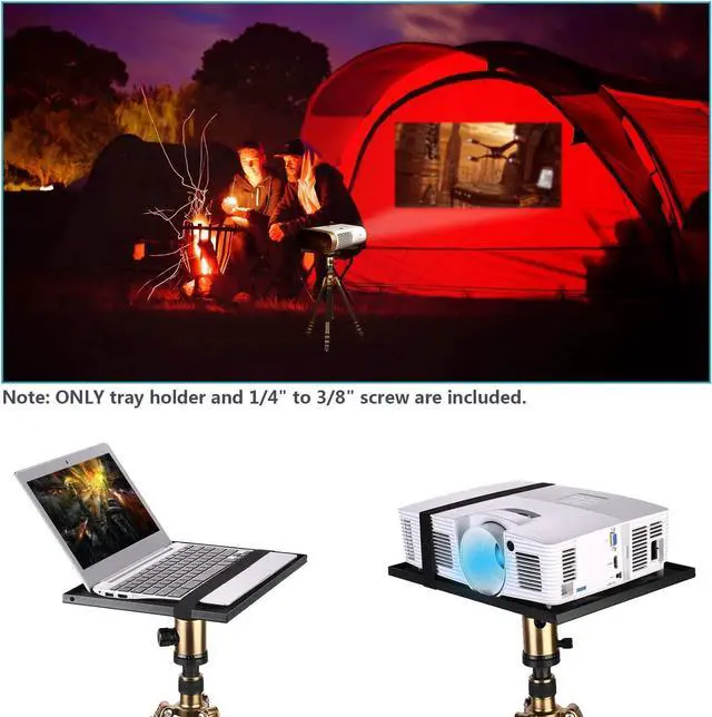 Alt view image 7 of 7 - Neewer Laptop Notebook Pallet Projector Tray Holder for 1/4 to 3/8 inches Screw Tripod Stand Mount Use in Stage Meeting Rooms Outdoor Lecture Halls (Tripod Stand Not Included)(34 * 24 * 1.3cm)