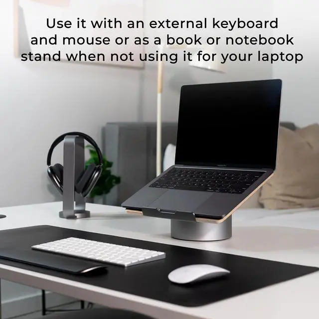 Alt view image 7 of 7 - HumanCentric Portable Electronic Device Stand - Black Walnut Wood Laptop Stand, Ergonomic Computer Stand for Laptop, Compatible with MacBook Stand up to 16 inches