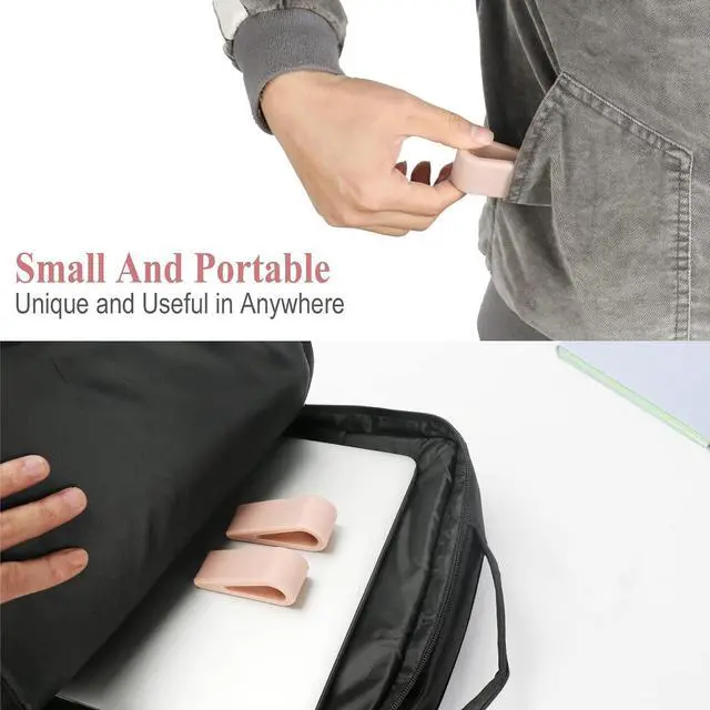 Alt view image 4 of 7 - SUPBEE Universal Laptop/Computer Keyboard Stands, [4 Pack] Rubber Tilting Wedge Riser Holder for Desk, Ultra Compact Portable Ventilated Stand & Elevated Feet for Notebook Keyboard - Pink