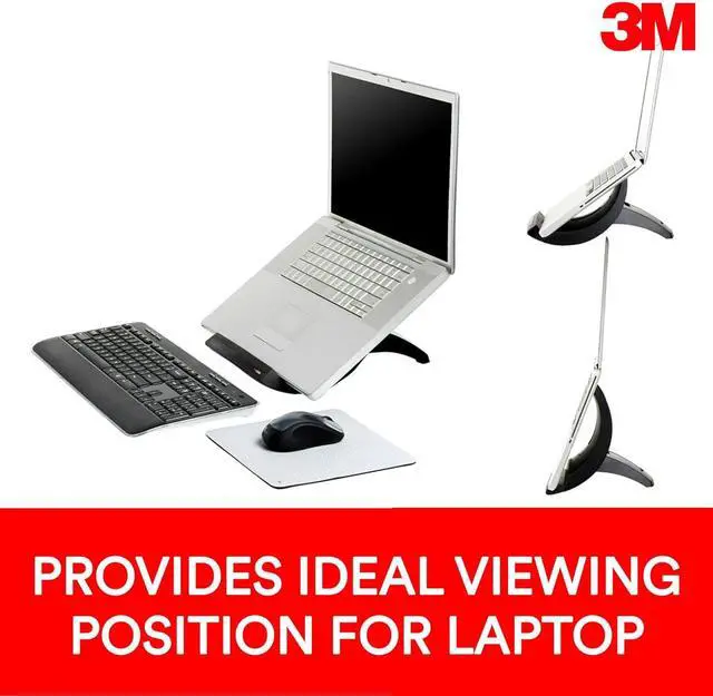 Alt view image 2 of 7 - Laptop Stand Raise Screen Height to Reduce Neck Strain Vertical Design Allows You to Bring Screen Closer Compact Foot Print Saves Desk Space Non-Skid Base Keeps Laptop Secure Black (LX550)