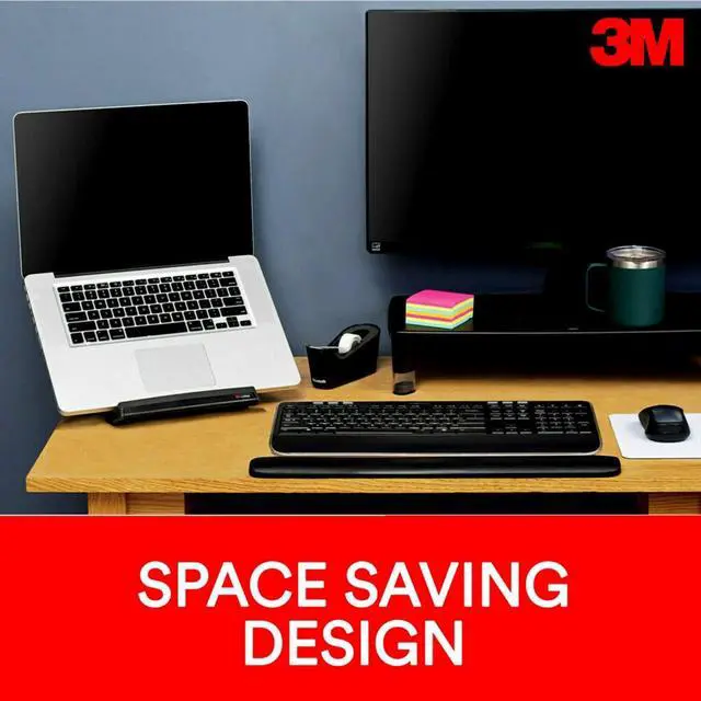 Alt view image 5 of 7 - Laptop Stand Raise Screen Height to Reduce Neck Strain Vertical Design Allows You to Bring Screen Closer Compact Foot Print Saves Desk Space Non-Skid Base Keeps Laptop Secure Black (LX550)