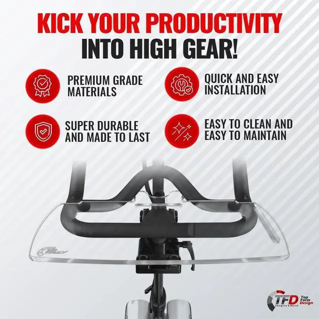 Alt view image 3 of 7 - The TrayV2 | Improved V2 Tray for Peloton Bike (orginals) - Work & Ride with Your Phone, Laptop, Book or Tablet (Black) (Tray V2, Acrylic Clear)