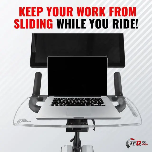 Alt view image 6 of 7 - The TrayV2 | Improved V2 Tray for Peloton Bike (orginals) - Work & Ride with Your Phone, Laptop, Book or Tablet (Black) (Tray V2, Acrylic Clear)