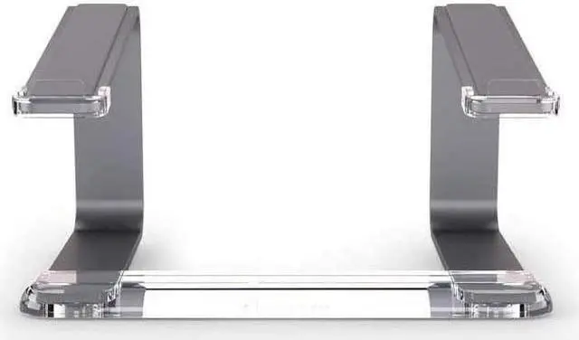 Alt view image 2 of 5 - Elevator Laptop Stand - Ergonomic Computer Riser & Laptop Mount Made of Sturdy Brushed Aluminum - Supports Posture & Elevates Workspace with a Minimal Design Space Grey Clear (2.5 Oz)