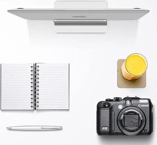 Alt view image 2 of 6 - Vertical Laptop Stand for Desk [Adjustable] Sturdy Aluminum Dock Fits All Laptops (up to 20.3 inches) Space Saving, Modern Compact Holder, Compatible with MacBook Pro/Air, Surface, HP, Dell (Silver)