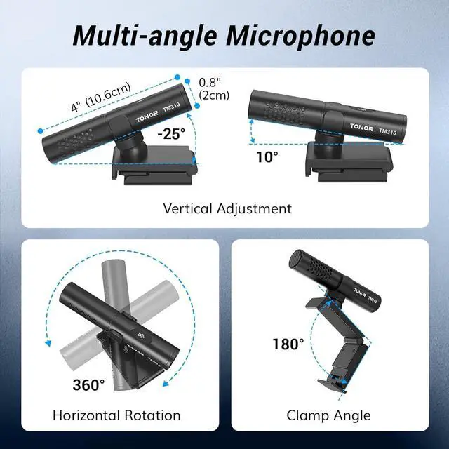 Alt view image 5 of 7 - TONOR USB Conference Microphone for Laptop, Adjustable Computer PC Mic with Mute Button & LED Indicator for Video Call Meeting, Microfono for Desktop Zoom Skype YouTube, Plug-Play for MacOS Windows